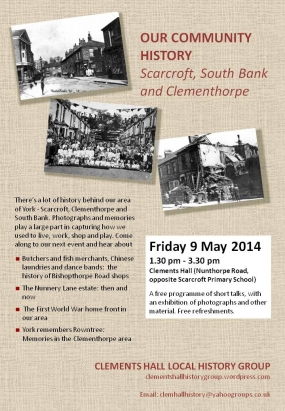 Our community history event poster May 2014