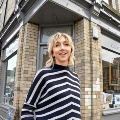 Kay Dower outside her new gallery (courtesy of York Press)